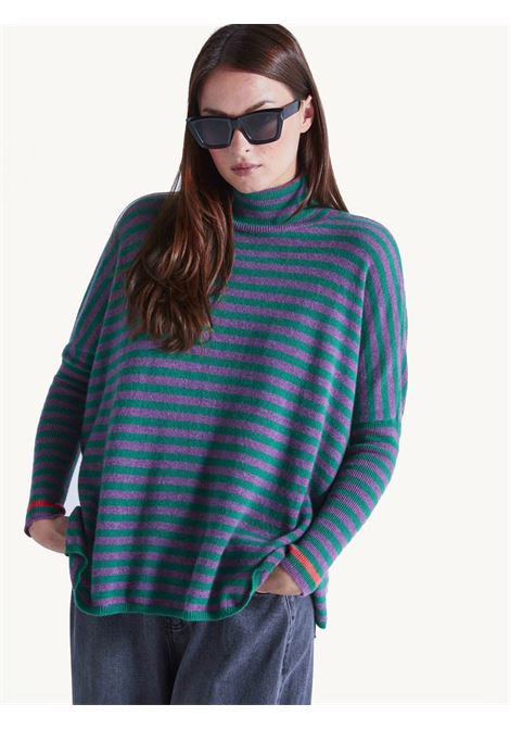 Poncho dolcevita Absolut Cashmere ABSOLUT CASHMERE | Maglieria | AC162034CSTRIPESBASILIC